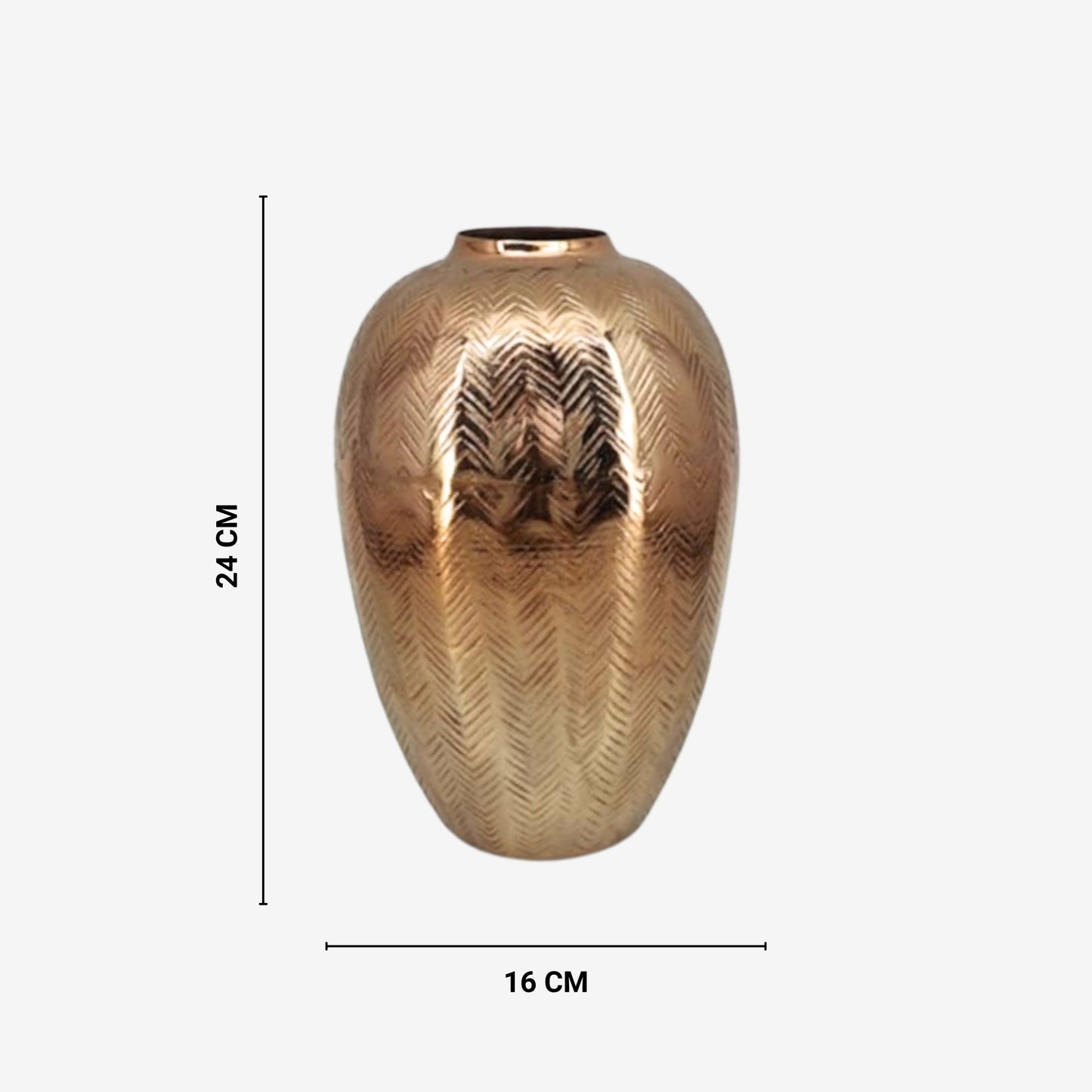 Shataj Decorative Aluminum Table Vase - Barrel Shape