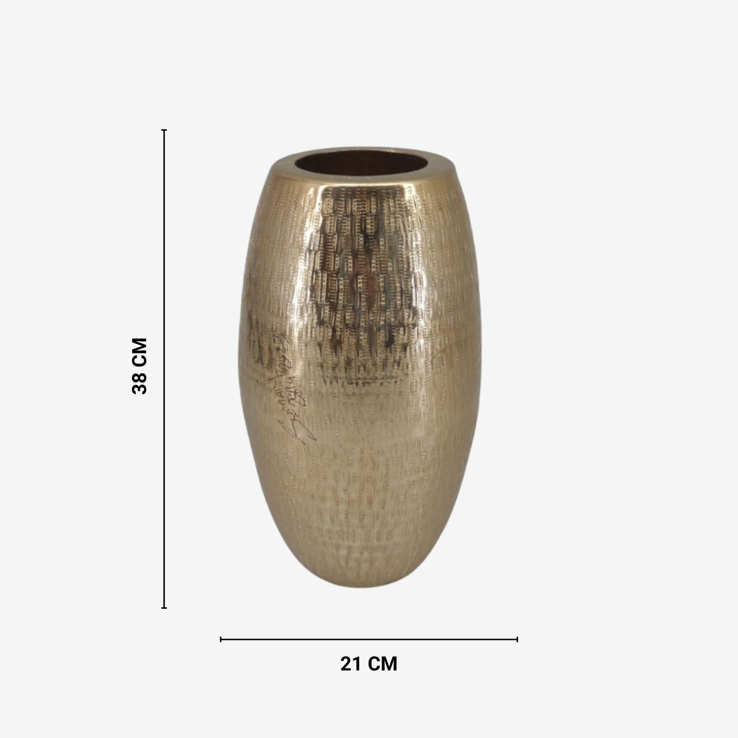 Shataj Decorative Aluminum Table Vase in Gold Finish