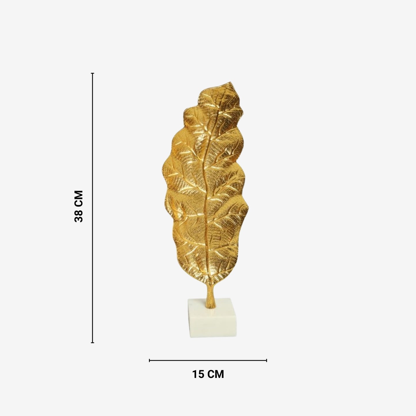 Shataj Decorative aluminum table feather design table show piece with marble base