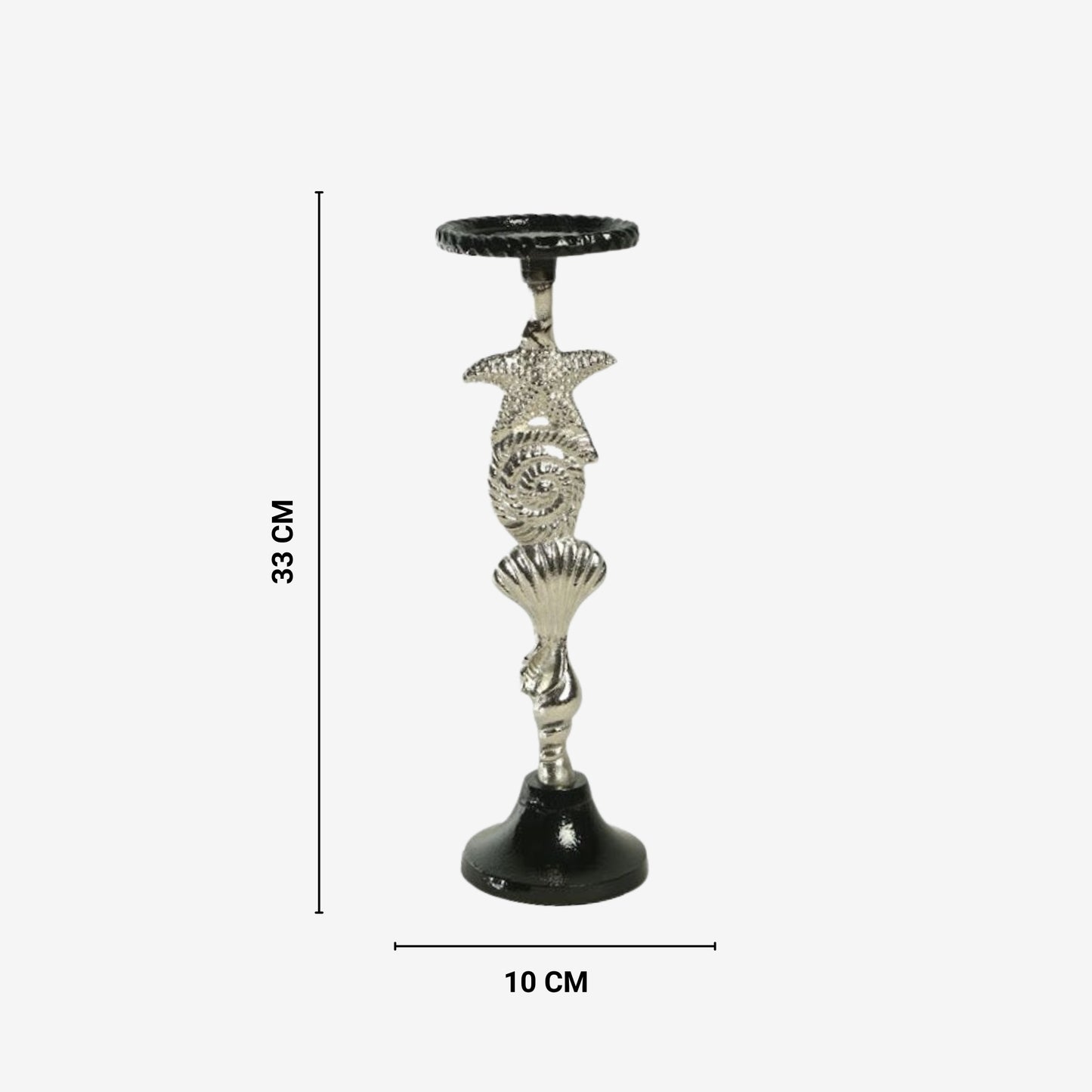 Shataj Decorative Seashore Starfish Aluminum Candlestand