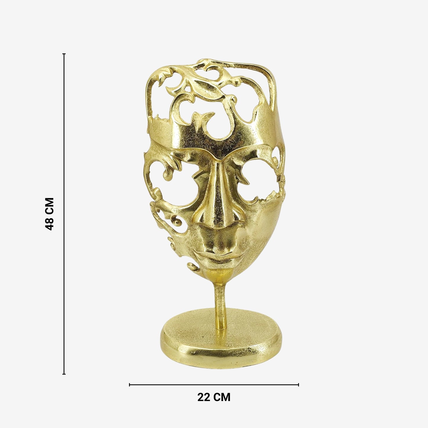 Shataj Decorative Aluminum Face Sculpture in gold finish