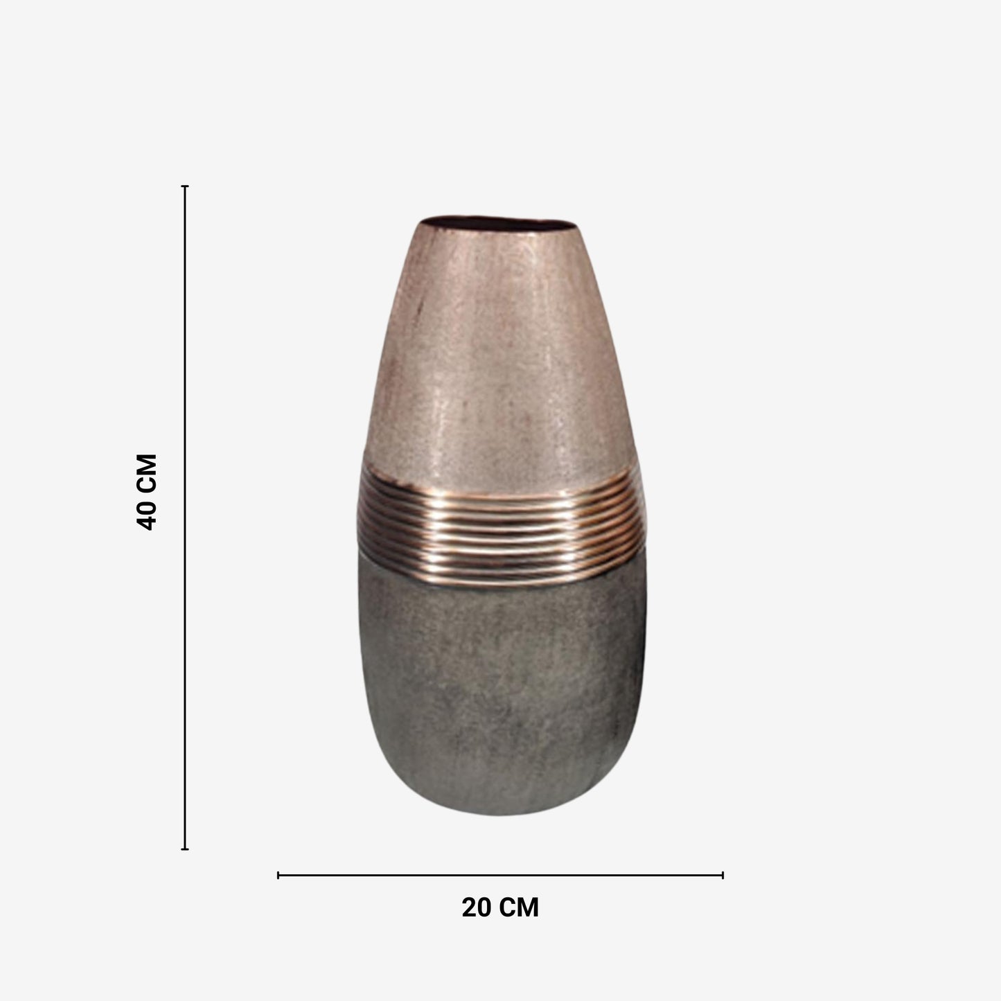 Shataj Decorative Aluminum Double Tone Copper Floor Vase