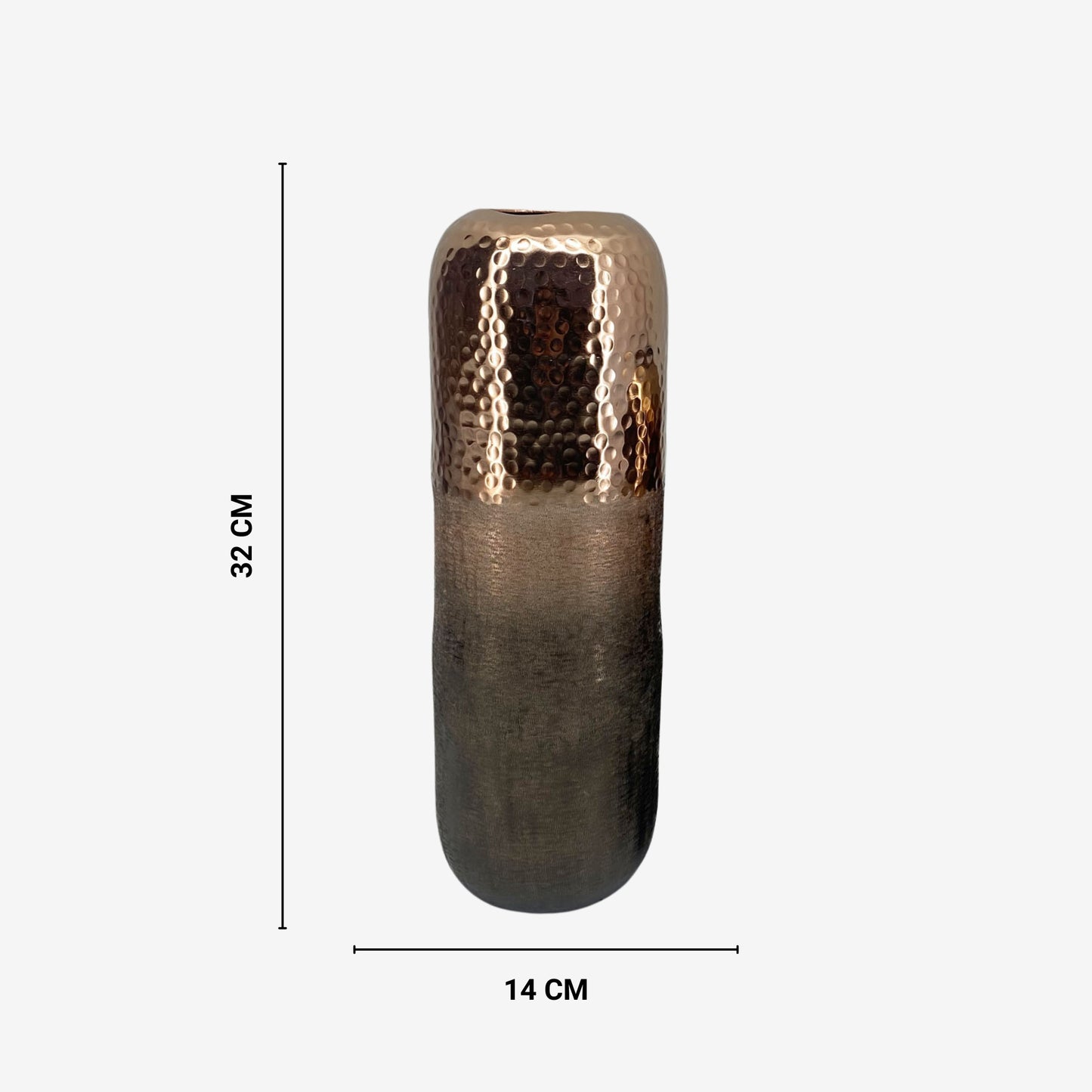 Shataj Decorative Aluminum double-tone Copper Floor Vase