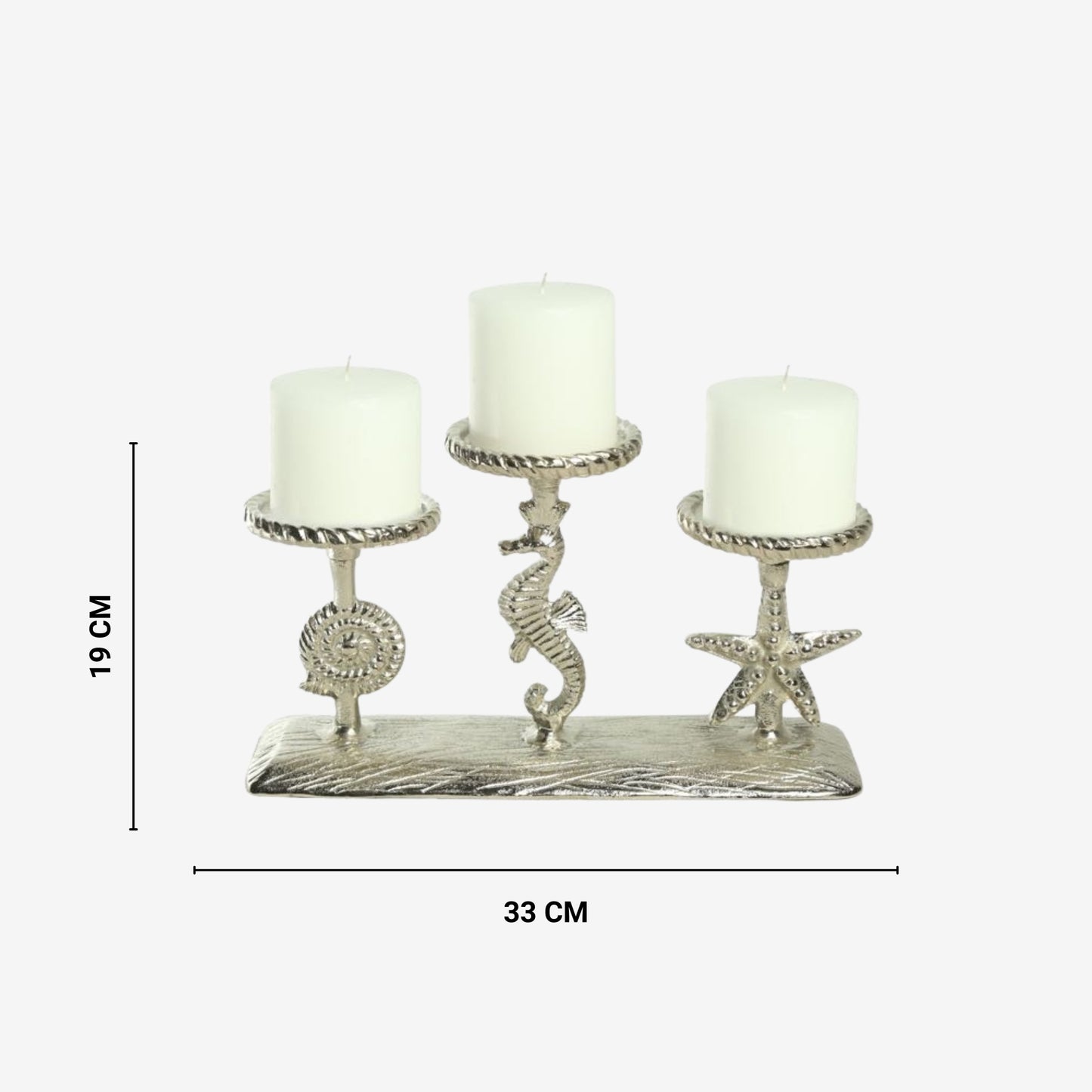 Shataj Decorative Aluminum Sea and Seahorse Tabletop Candlestand