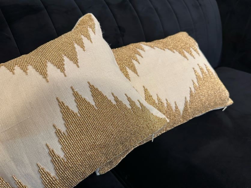 Shataj Decorative Rectangular Cotton with handwork beads Pillow Cover - Set of 2