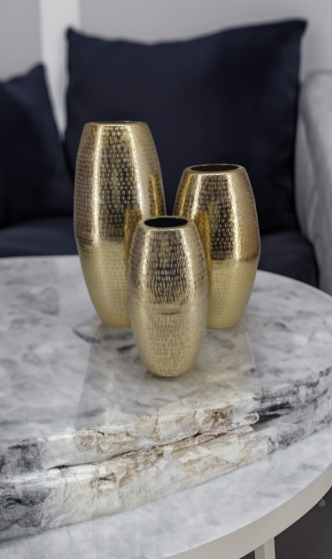 Shataj Decorative Aluminum Table Vase in Gold Finish