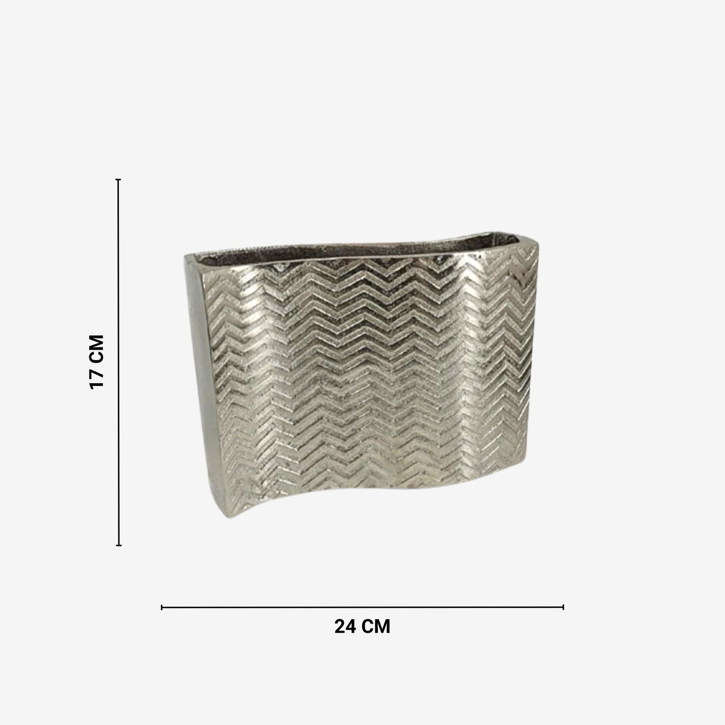 Shataj Decorative Aluminum Table Vase in Wave Texture