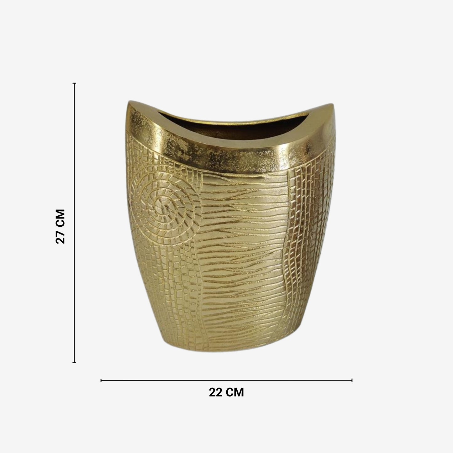 Shataj Decorative Crocodile-Textured Aluminum Vase