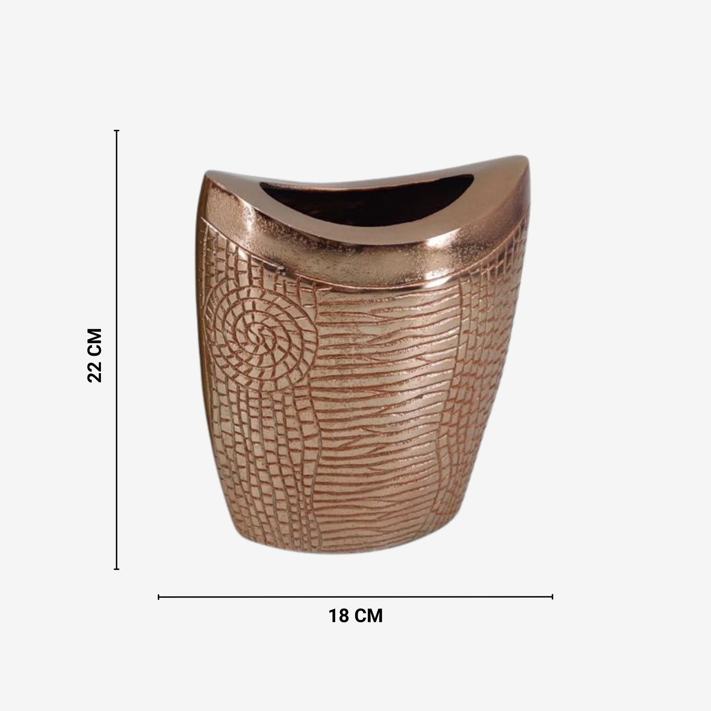 Shataj Decorative Crocodile-Textured Aluminum Vase