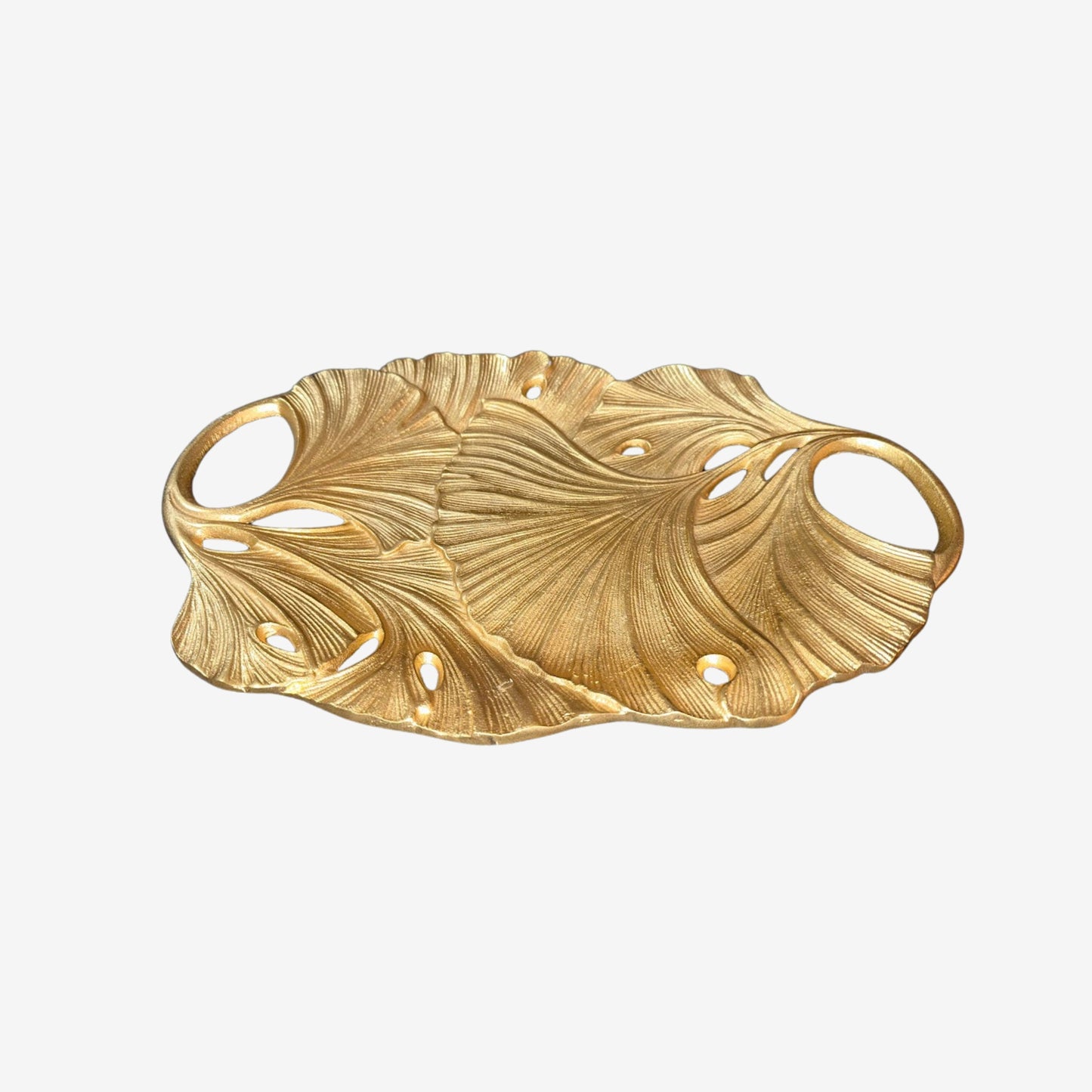 Shataj Decorative aluminum designer tray in gold finish