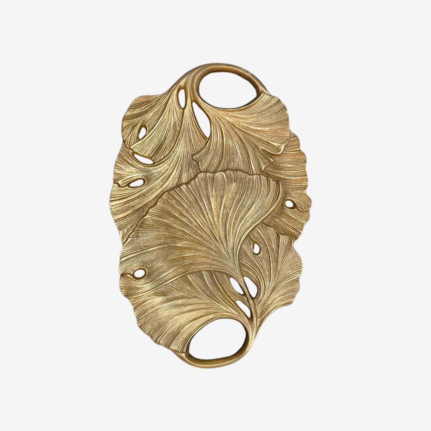 Shataj Decorative aluminum designer tray in gold finish