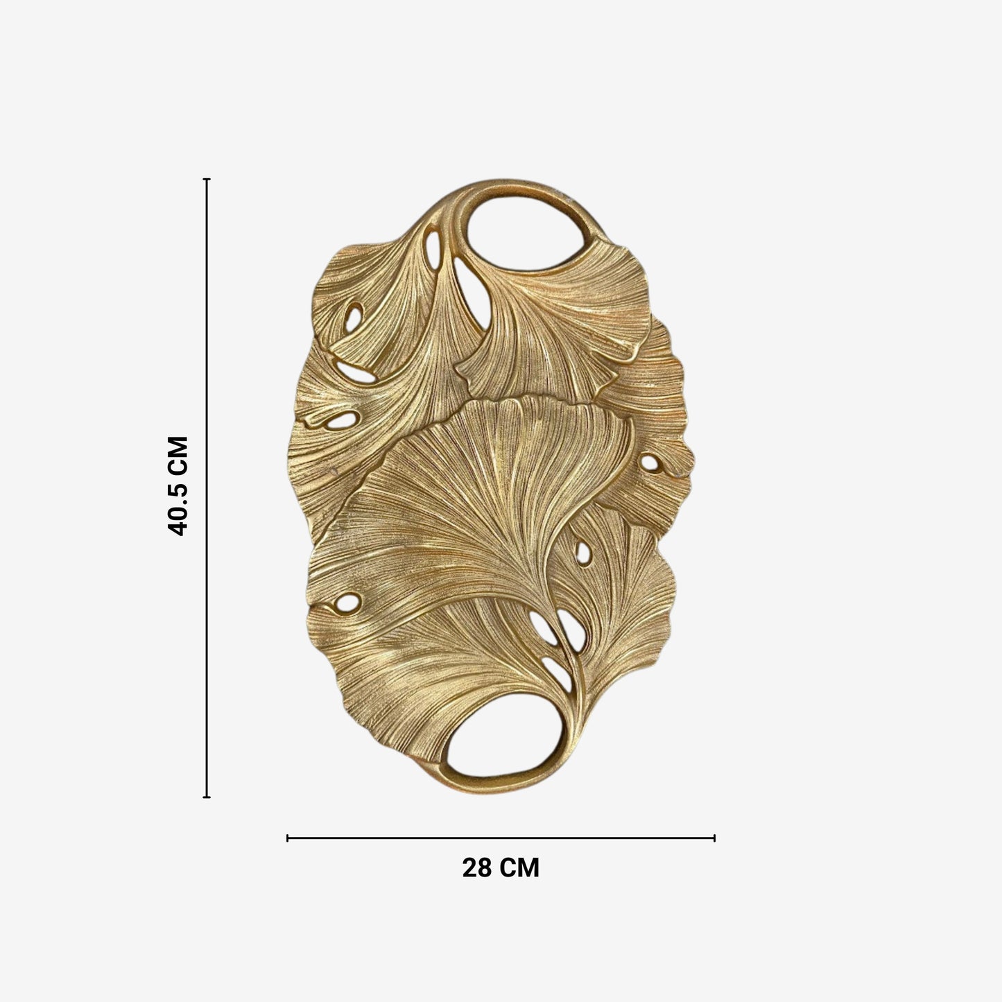 Shataj Decorative aluminum designer tray in gold finish