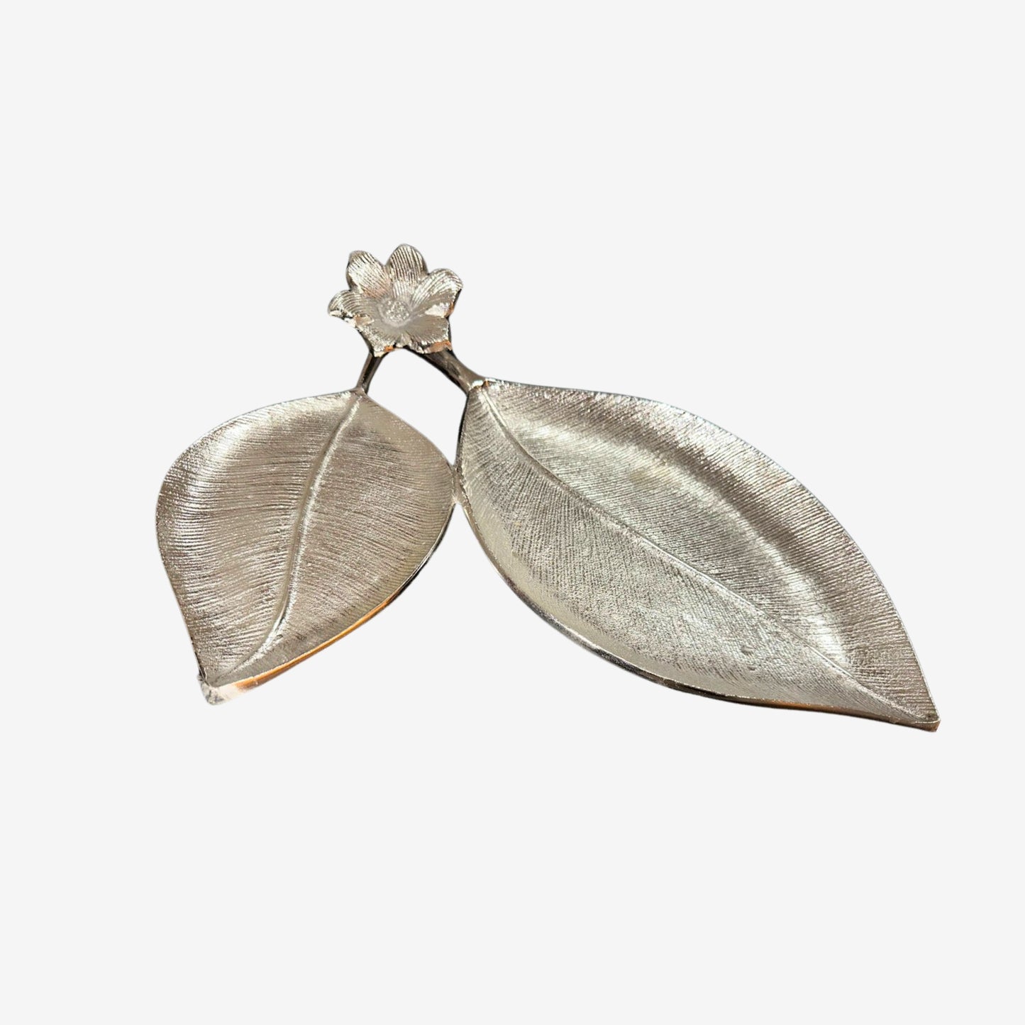 Shataj Decorative Aluminum Designer Tray in Silver Finish