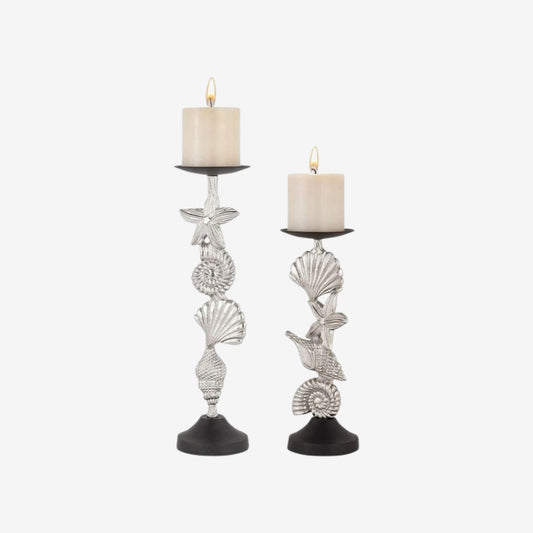 Shataj Decorative Seashore Starfish Aluminum Candlestand