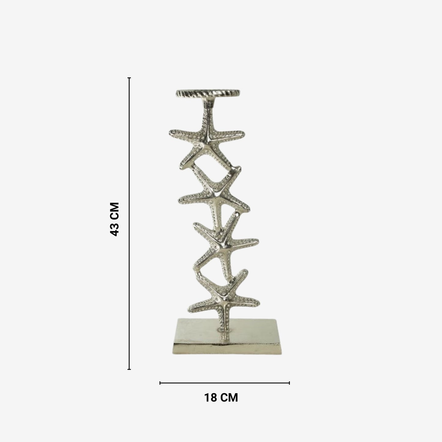 Shataj Decorative Starfish Aluminum Candlestand