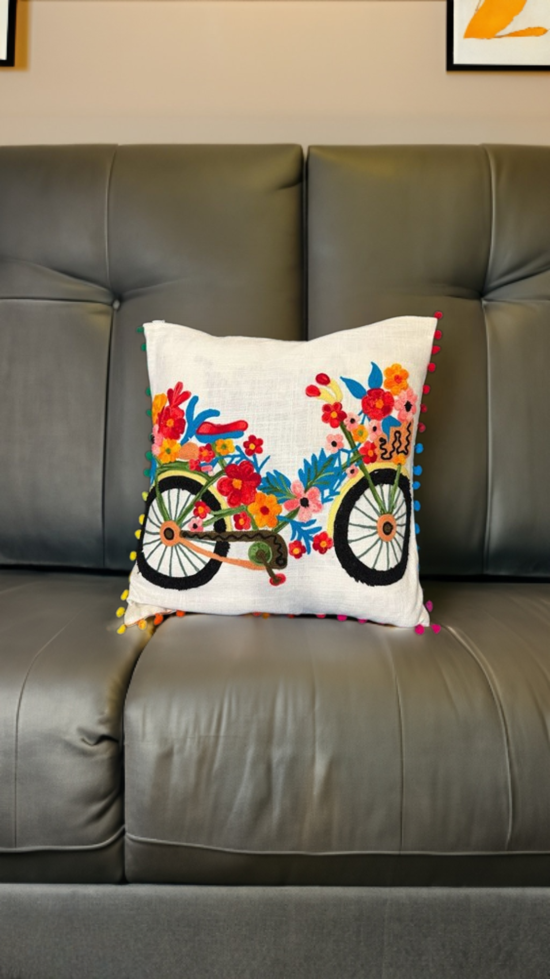 Shataj Decorative Pillow covers with beautiful machine embroidery