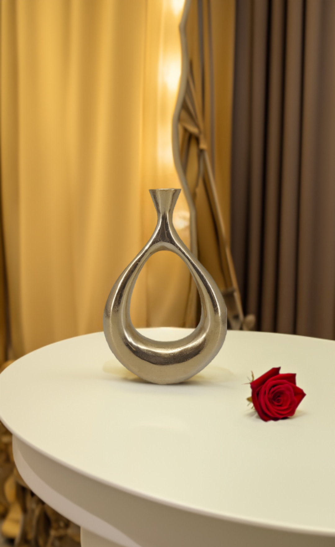 Shataj Decorative Aluminum Table Cut-Out Vase