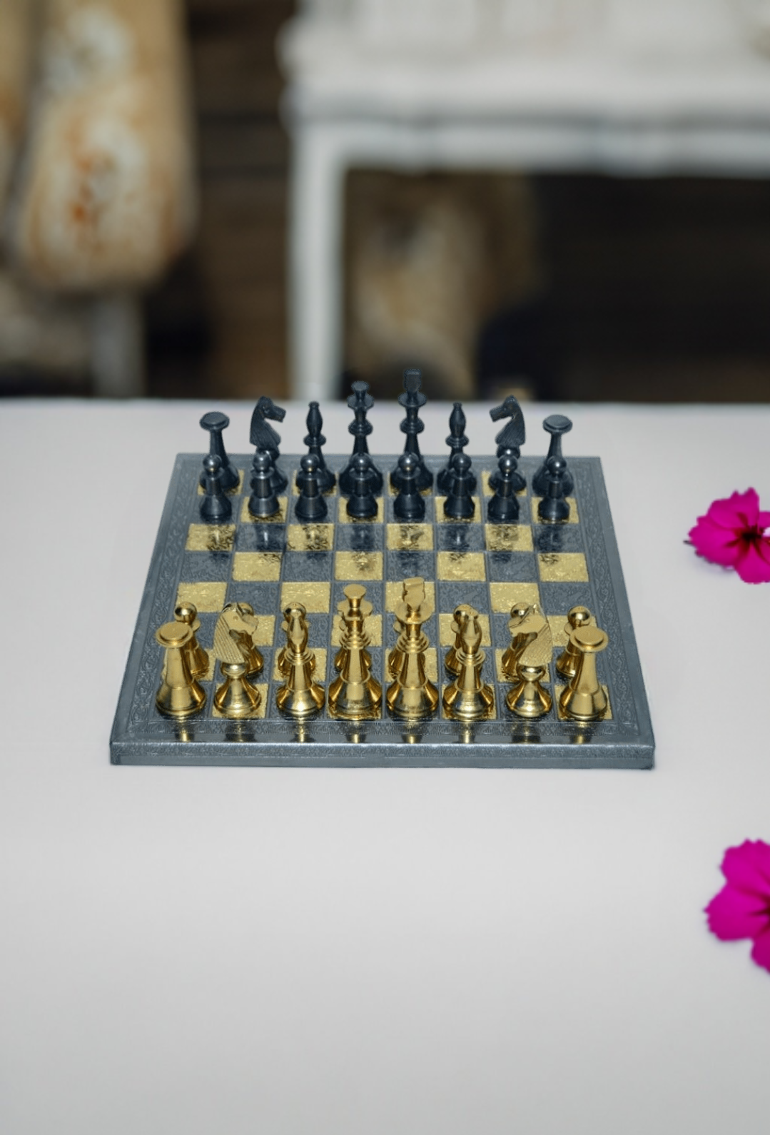 Shataj Premium Designer Brass Chess Board