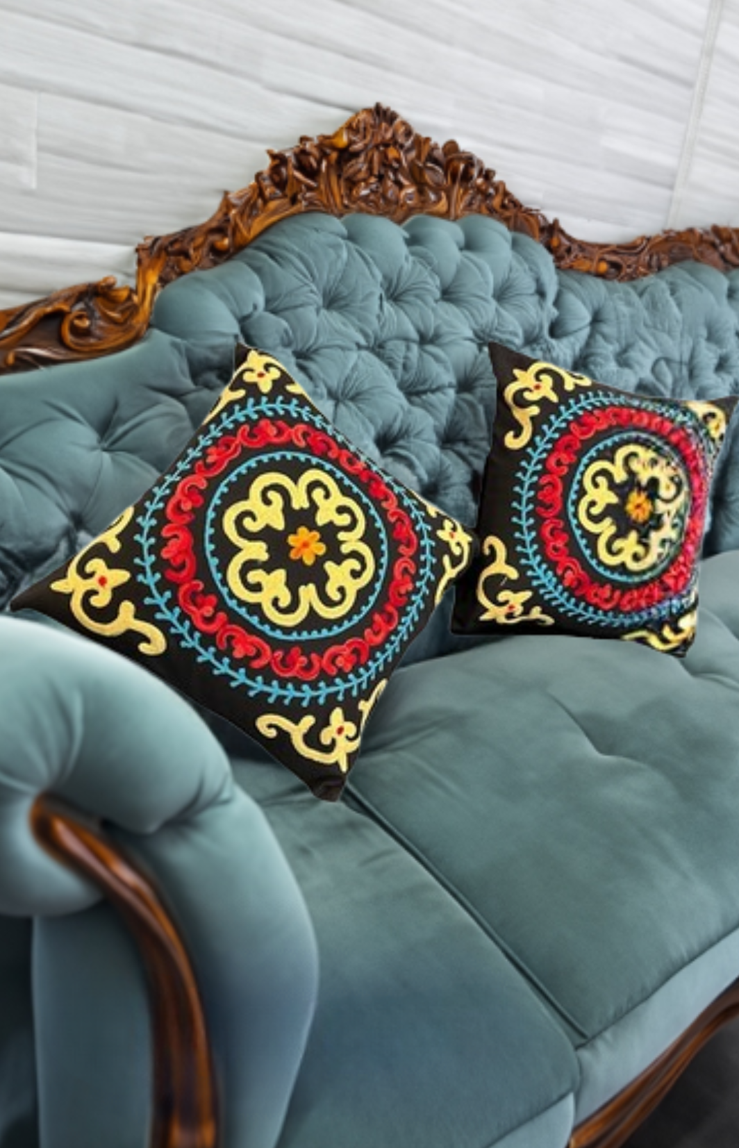 Shataj Decorative Pillow covers with beautiful machine embroidery - set of 4