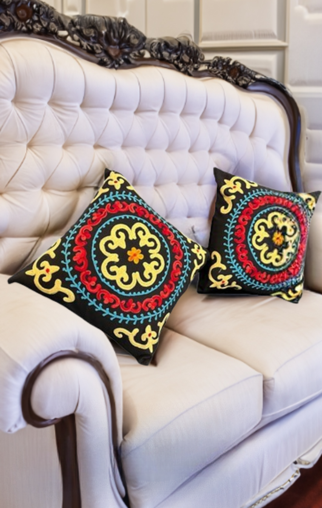 Shataj Decorative Pillow covers with beautiful machine embroidery - set of 4