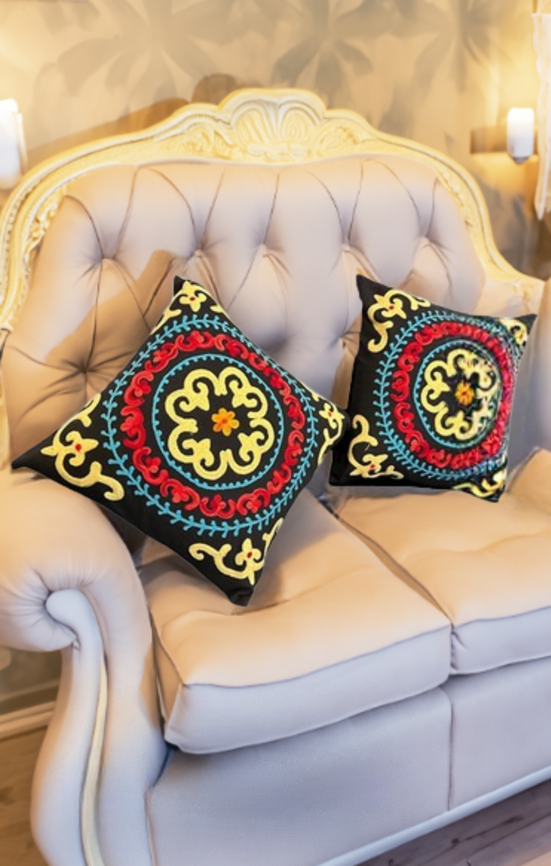 Shataj Decorative Pillow covers with beautiful machine embroidery - set of 4