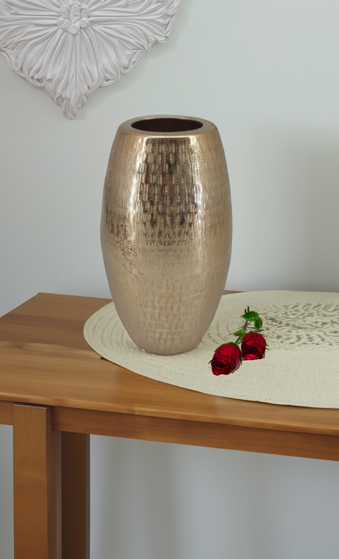 Shataj Decorative Aluminum Table Vase in Gold Finish