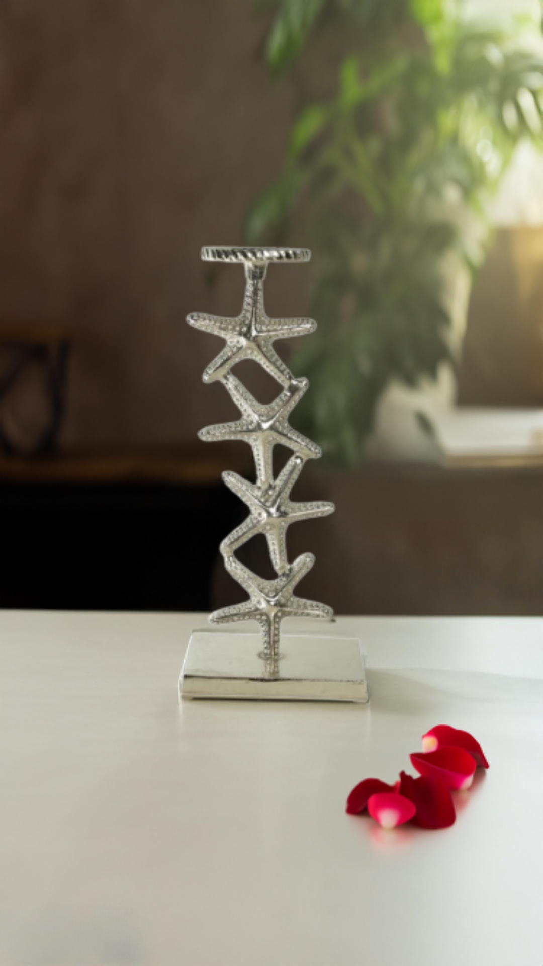 Shataj Decorative Starfish Aluminum Candlestand