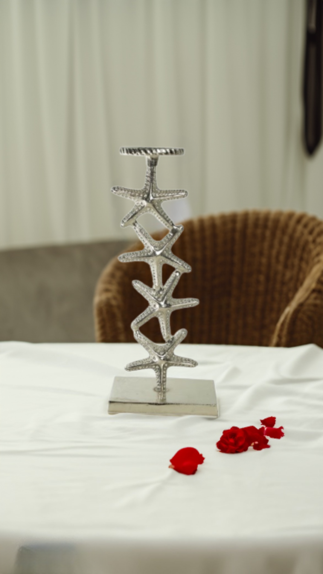 Shataj Decorative Starfish Aluminum Candlestand