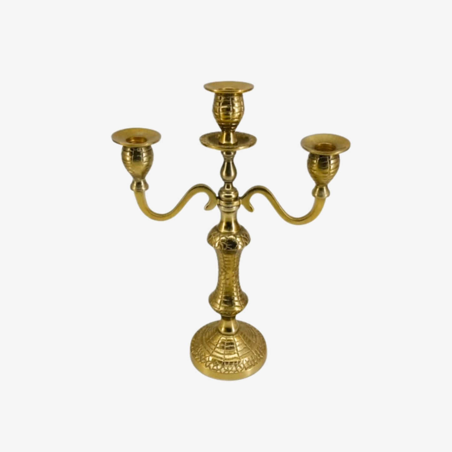 Shataj Decorative Aluminum Candle Stand in Gold