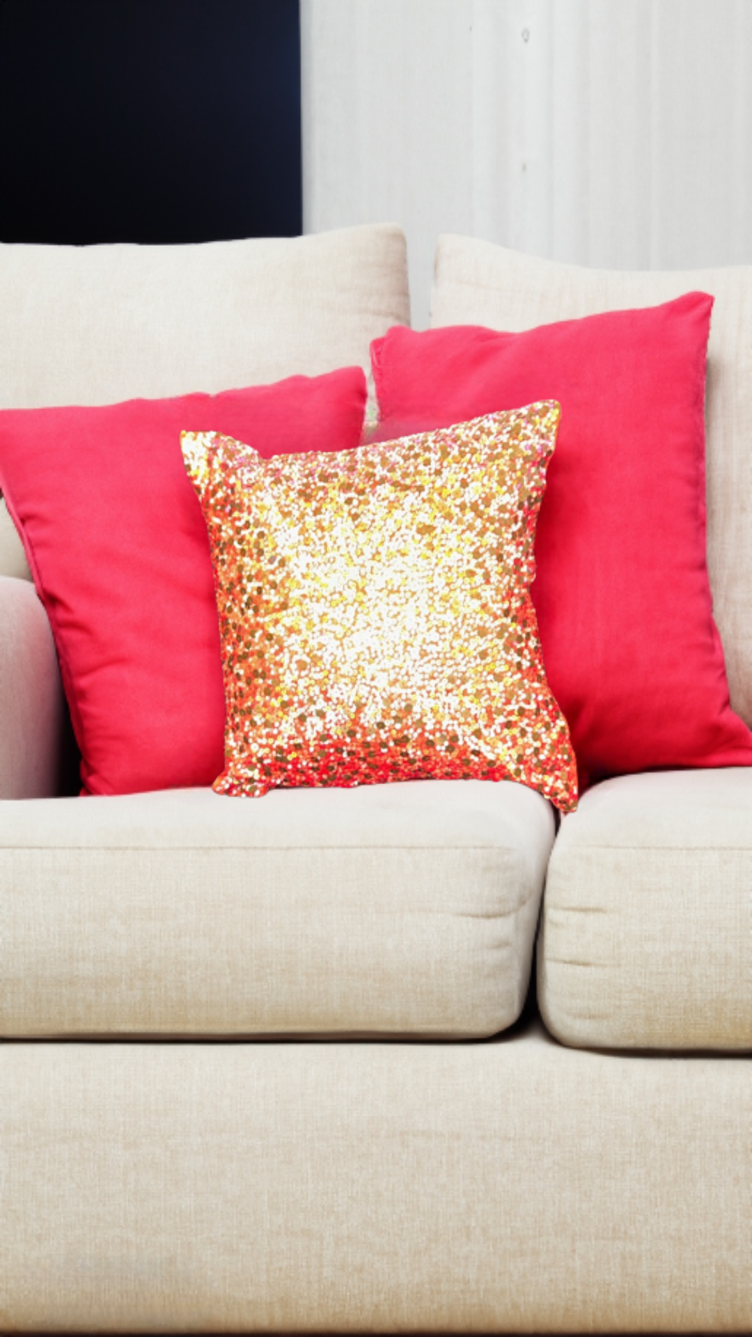 Shataj Decorative Linen Pillow covers with sparkles handwork - set of 2