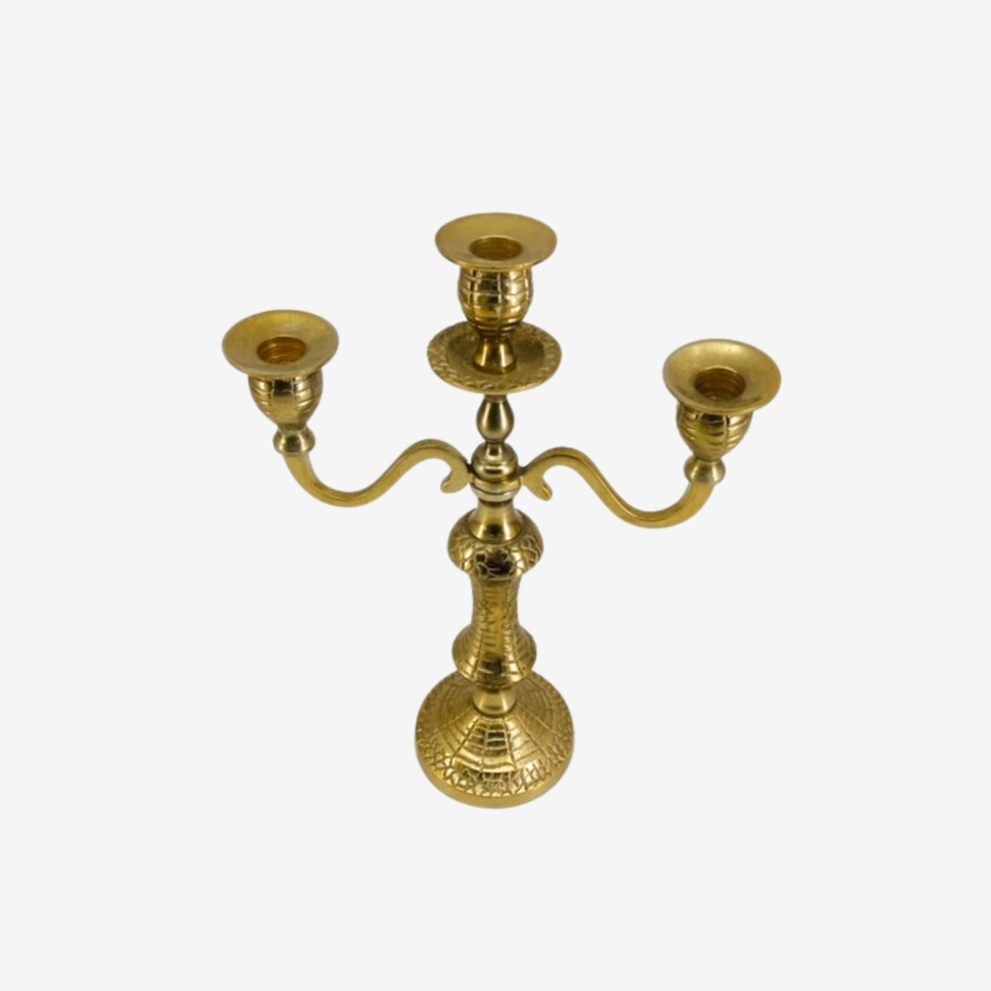 Shataj Decorative Aluminum Candle Stand in Gold