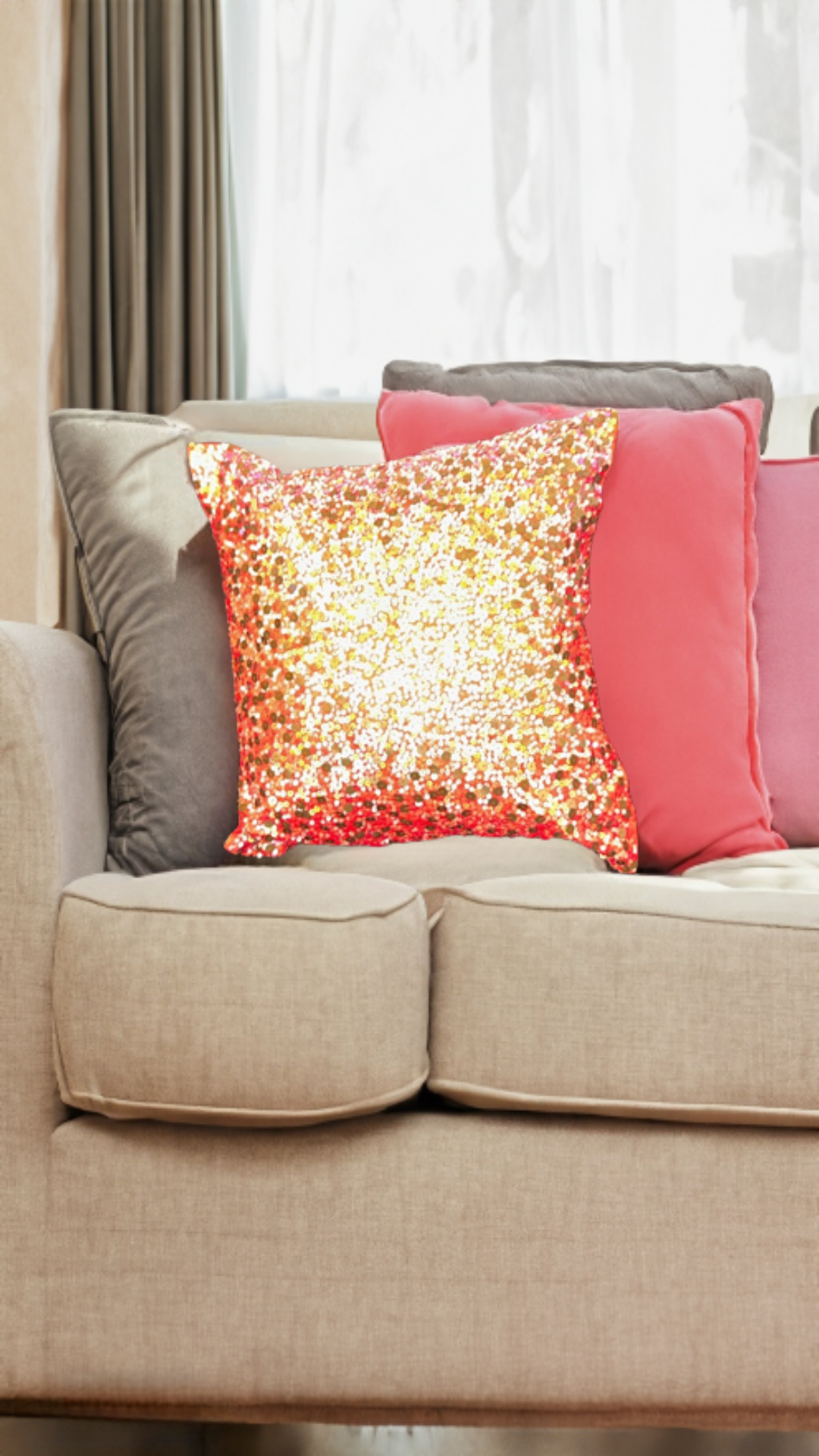 Shataj Decorative Linen Pillow covers with sparkles handwork - set of 2