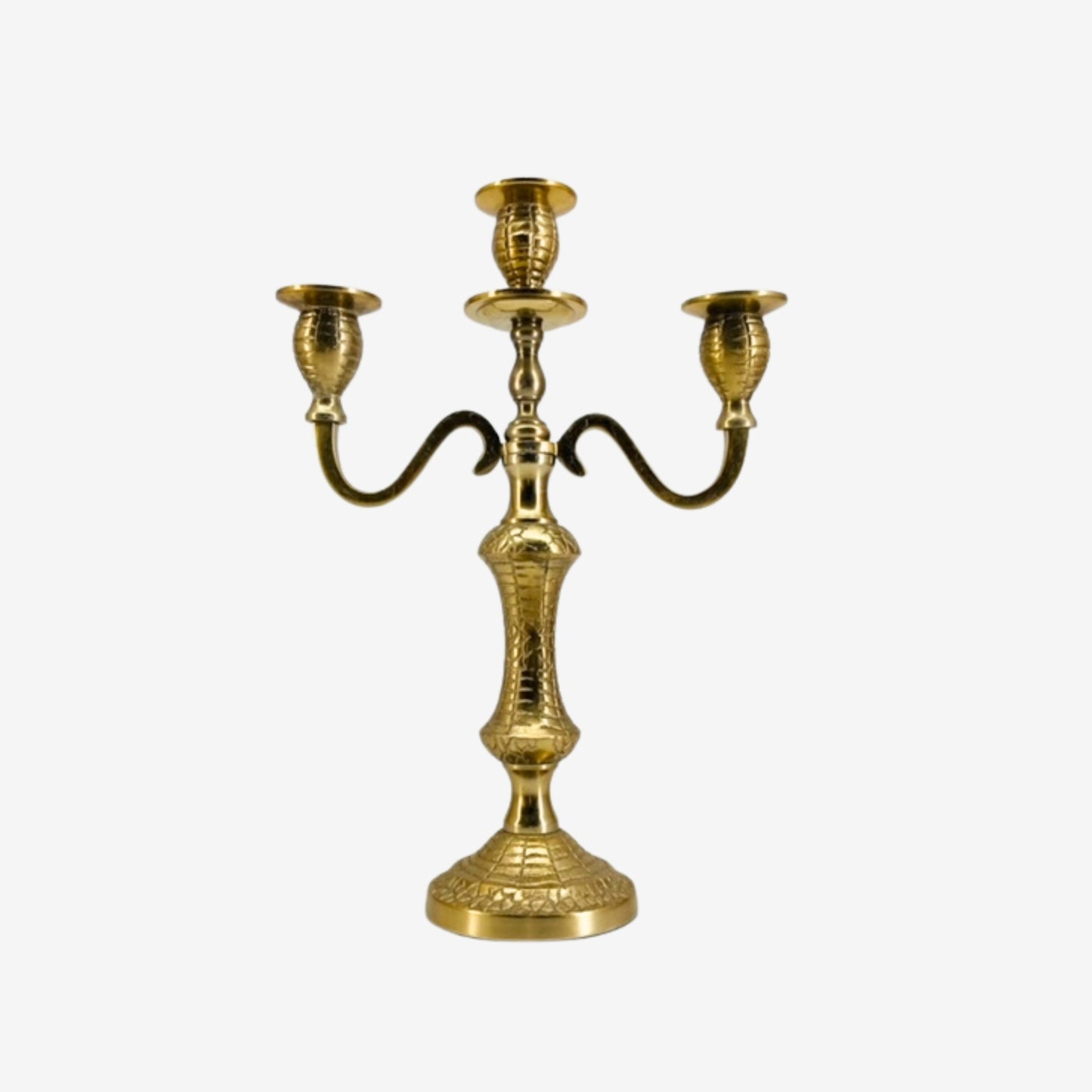 Shataj Decorative Aluminum Candle Stand in Gold