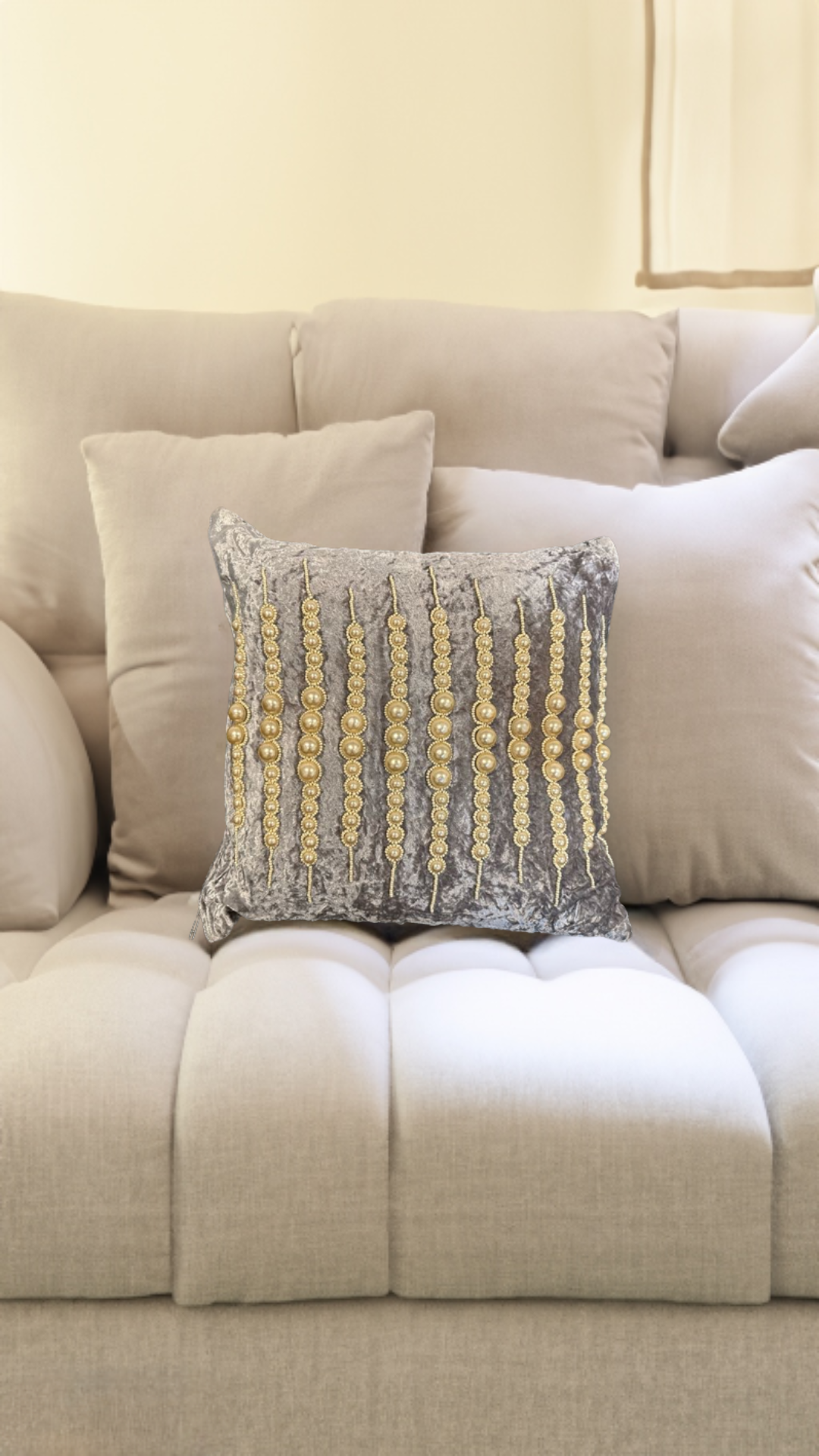 Shataj Decorative Pillow covers with beautiful beads and pearls embroidery - set of 2