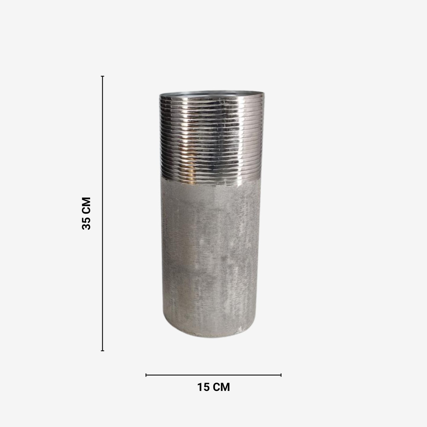 Shataj Decorative Aluminum Floor Vase - Cylinder Style