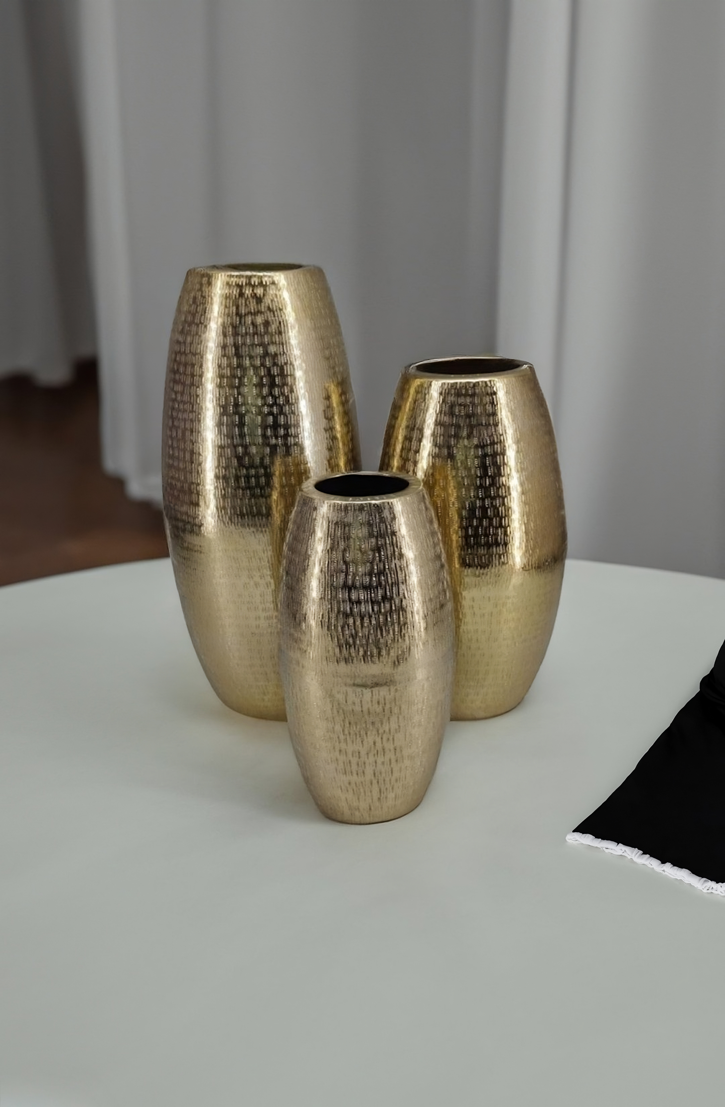 Shataj Decorative Aluminum Table Vase in Gold Finish