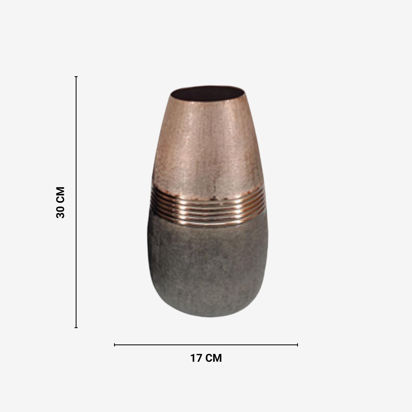 Shataj Decorative Aluminum Double Tone Copper Floor Vase