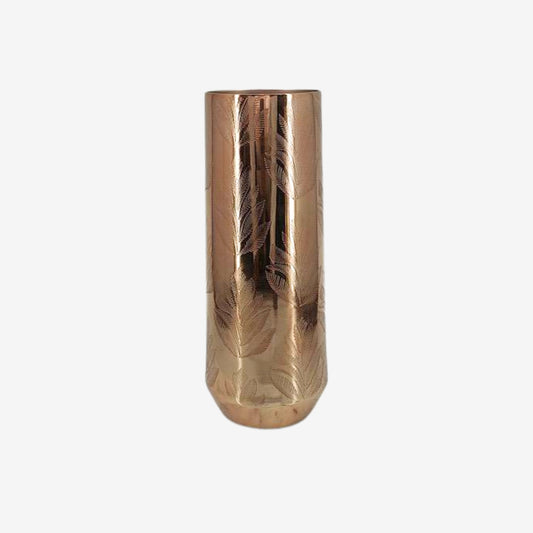 Shataj Decorative Aluminum Floor Vase - Cylinder Style in Gold