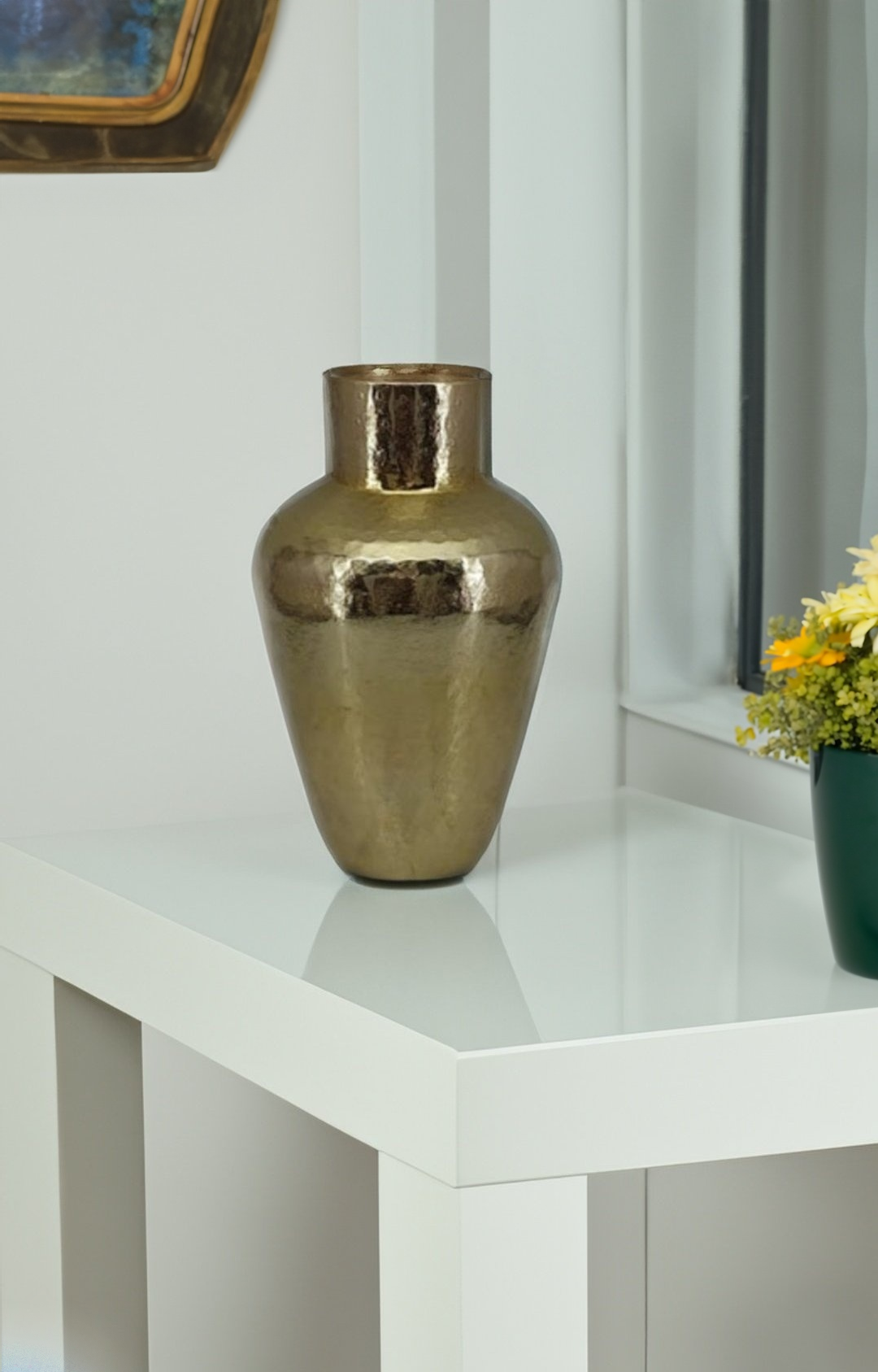 Shataj Decorative Aluminum Table Vase in Gold