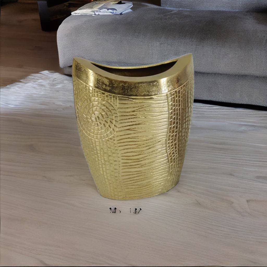 Shataj Decorative Crocodile-Textured Aluminum Vase