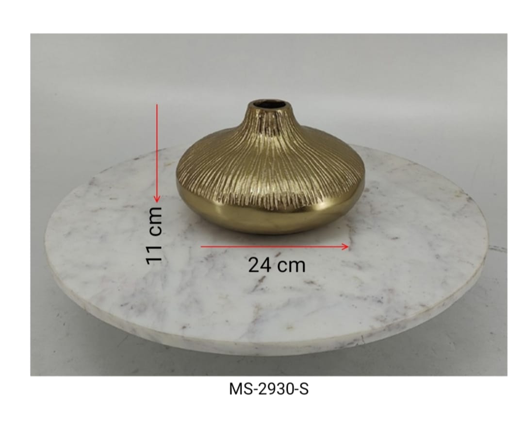 Shataj Decorative Aluminum flower table vase in gold finish