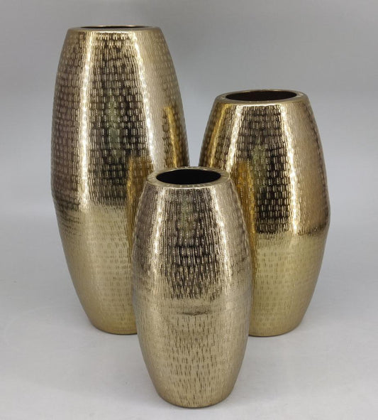 Shataj Decorative Aluminum Table Vase in Gold Finish