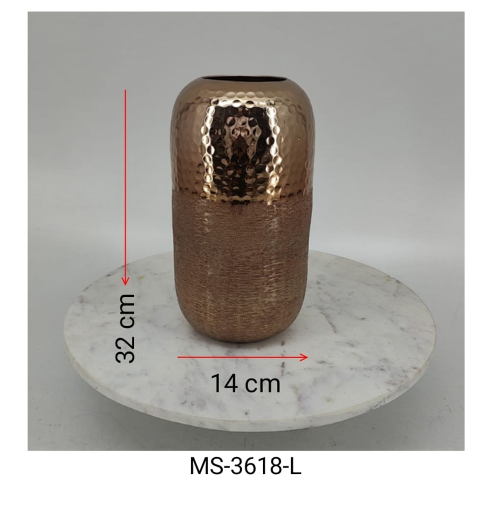 Shataj Decorative Aluminum double-tone Copper Floor Vase