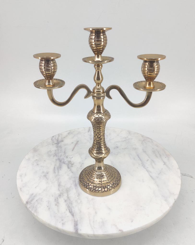 Shataj Decorative Aluminum Candle Stand in Gold