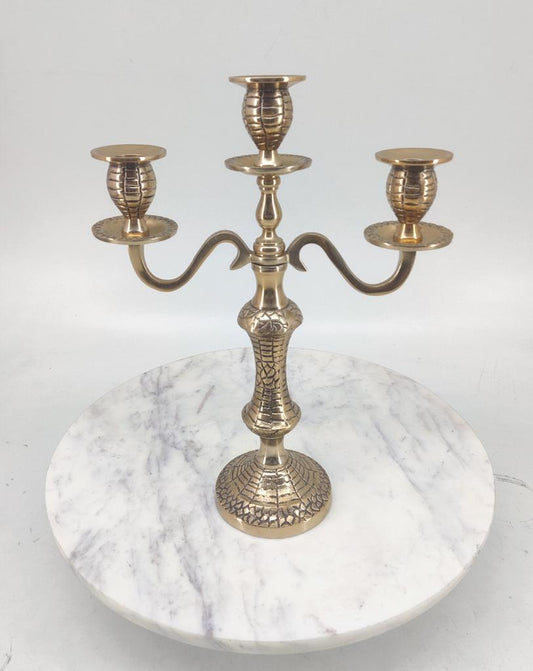 Shataj Decorative Aluminum Candle Stand in Gold