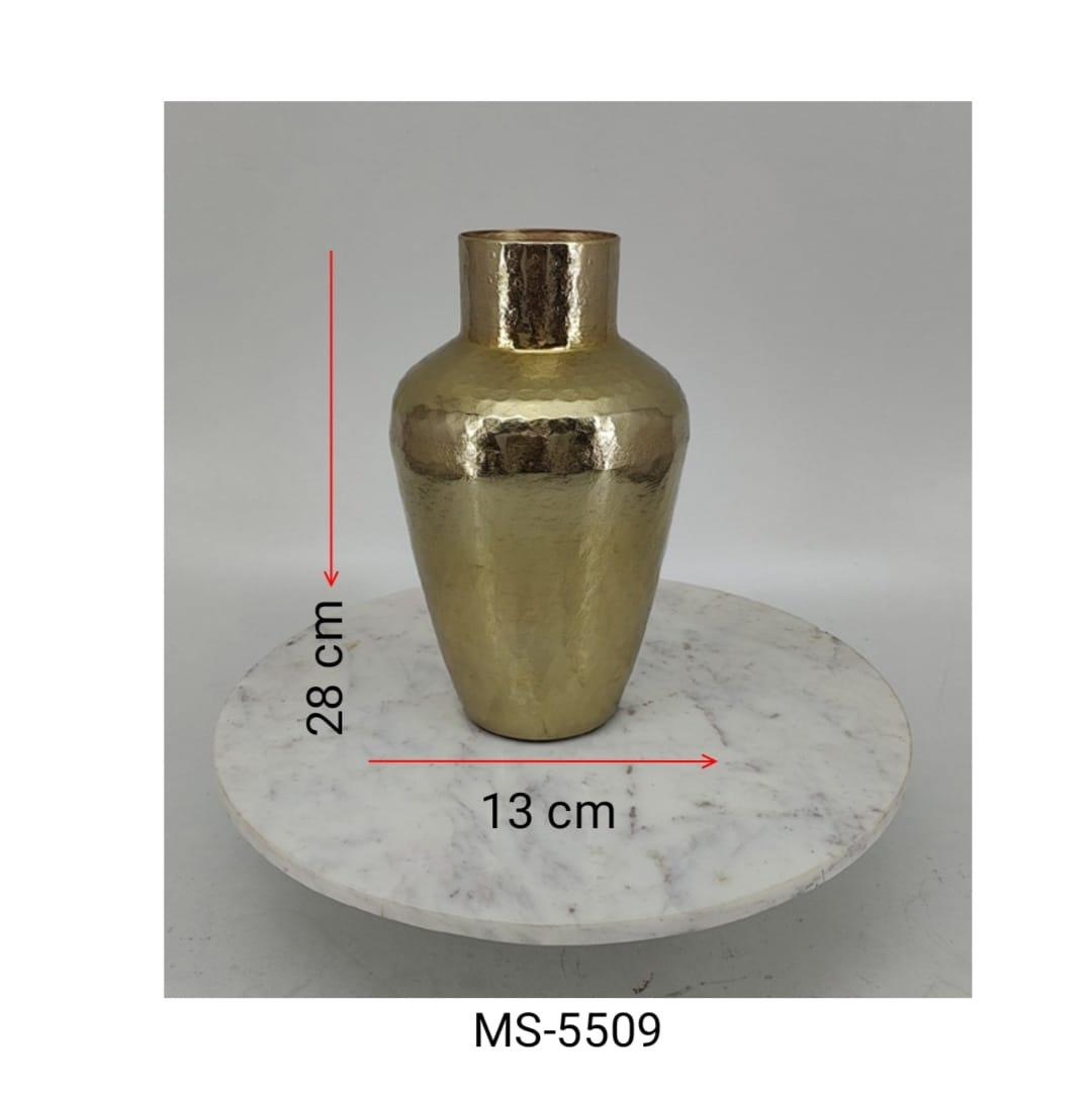 Shataj Decorative Aluminum Table Vase in Gold