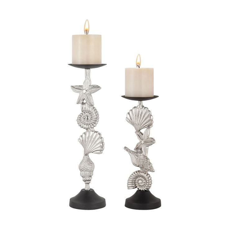 Shataj Decorative Seashore Starfish Aluminum Candlestand