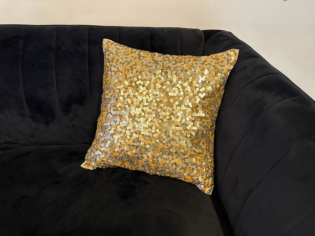 Shataj Decorative Linen Pillow covers with sparkles handwork - set of 2