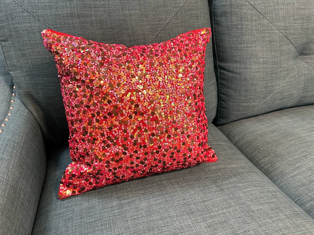 Shataj Decorative Linen Pillow covers with sparkles handwork - set of 2