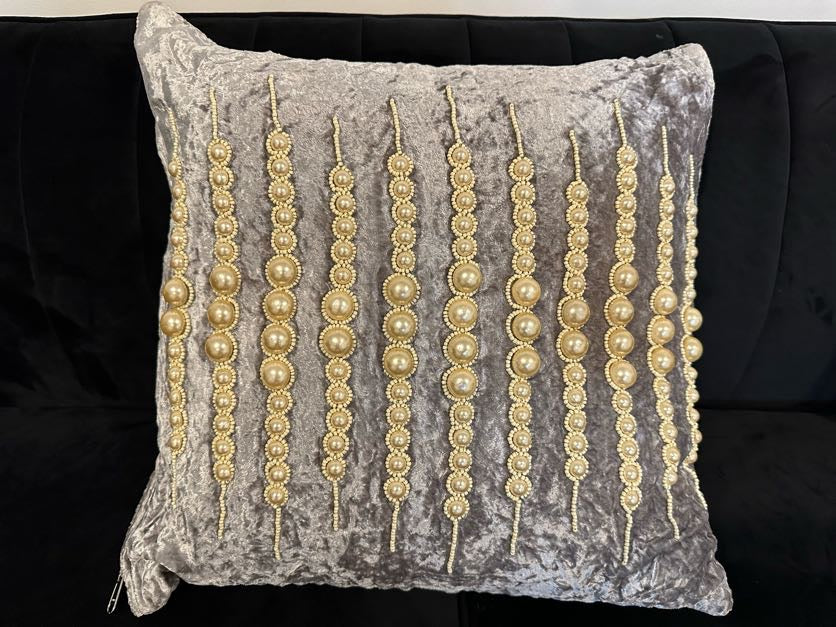 Shataj Decorative Pillow covers with beautiful beads and pearls embroidery - set of 2